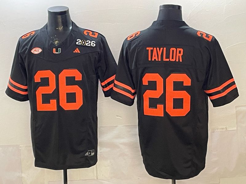 Men 2026 Miami Hurricanes #26 Taylor Black 3th generations Limited NCAA Jersey 0018->ncaa teams->NCAA Jersey